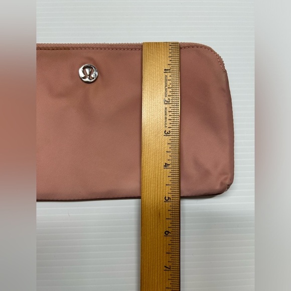 Lululemon Now and Always Pouch Salmon Pink Silver Hardware Removable Wrist Strap - Picture 11 of 11